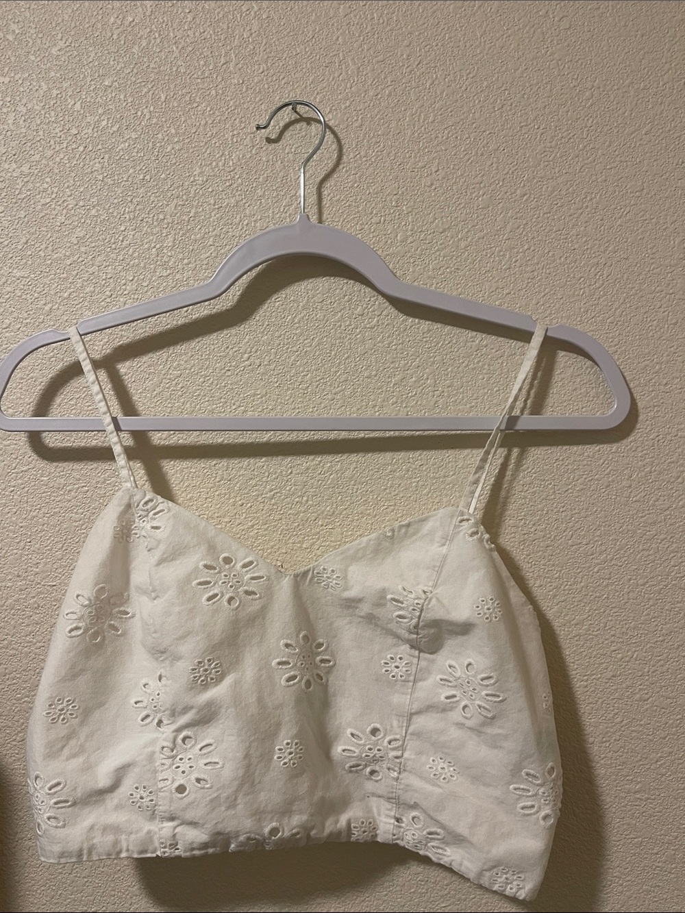 Universal Thread White Eyelet Cotton Spaghetti Strap Cami